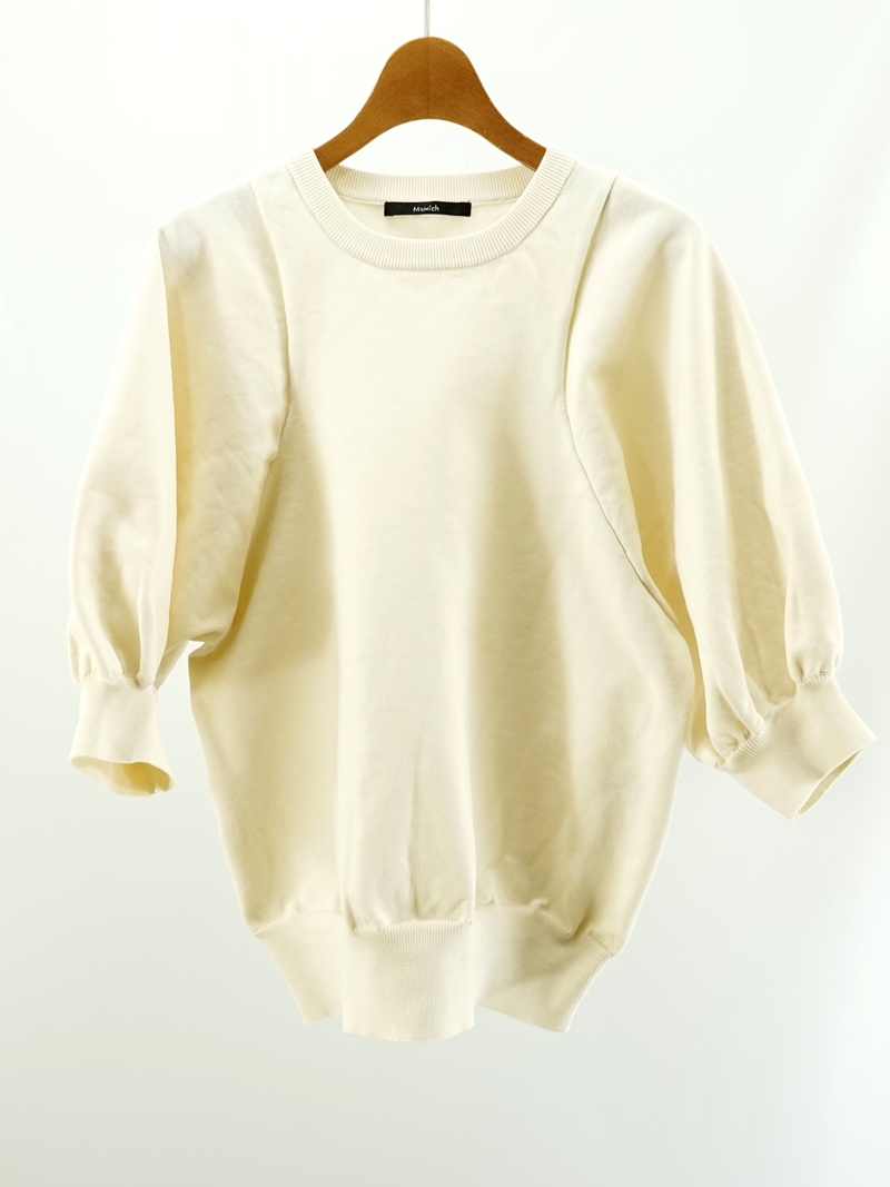 stretched jersey puff sleeves pullover / MN221K04