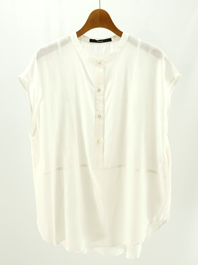 cupro organic cotton sleeveless shirt / MN221T61