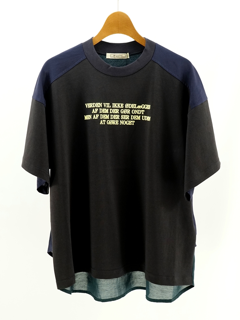 強撚天竺×布帛ローンコンビTシャツ / BB31-906
