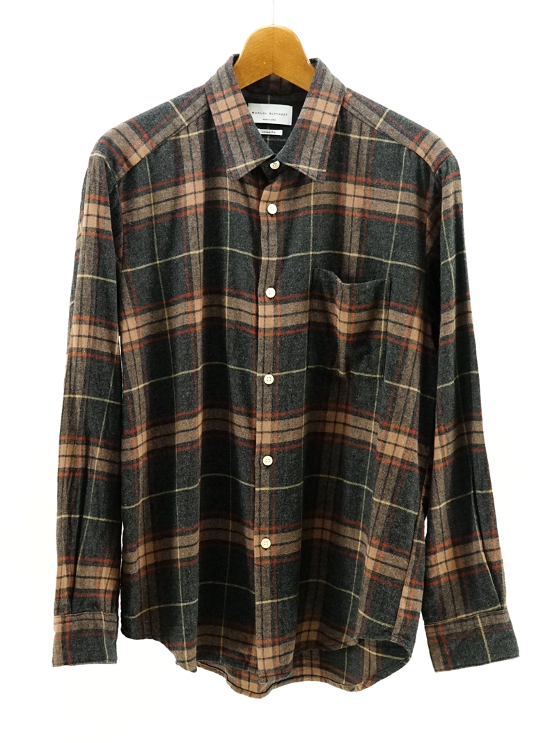 BRUSHED CHECK LOOSE FIT R/C SHT / MA-S-689