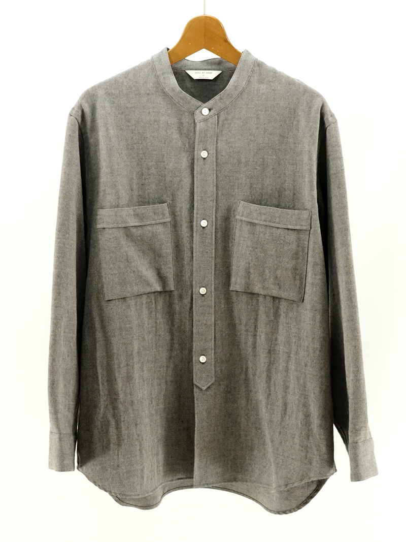 綿／ウールシャンブレーバンドカラーシャツ / SH02234