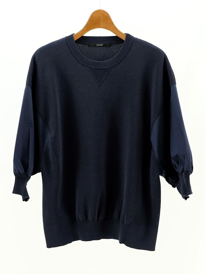 twisted cotton × needle knit docking pullover / MN241K23