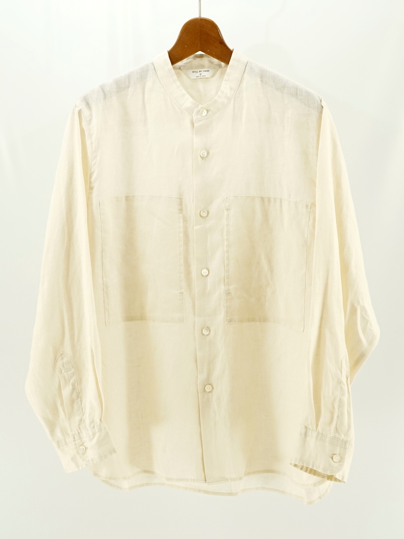 W-pocket リネンバンドカラーシャツ / SH07242