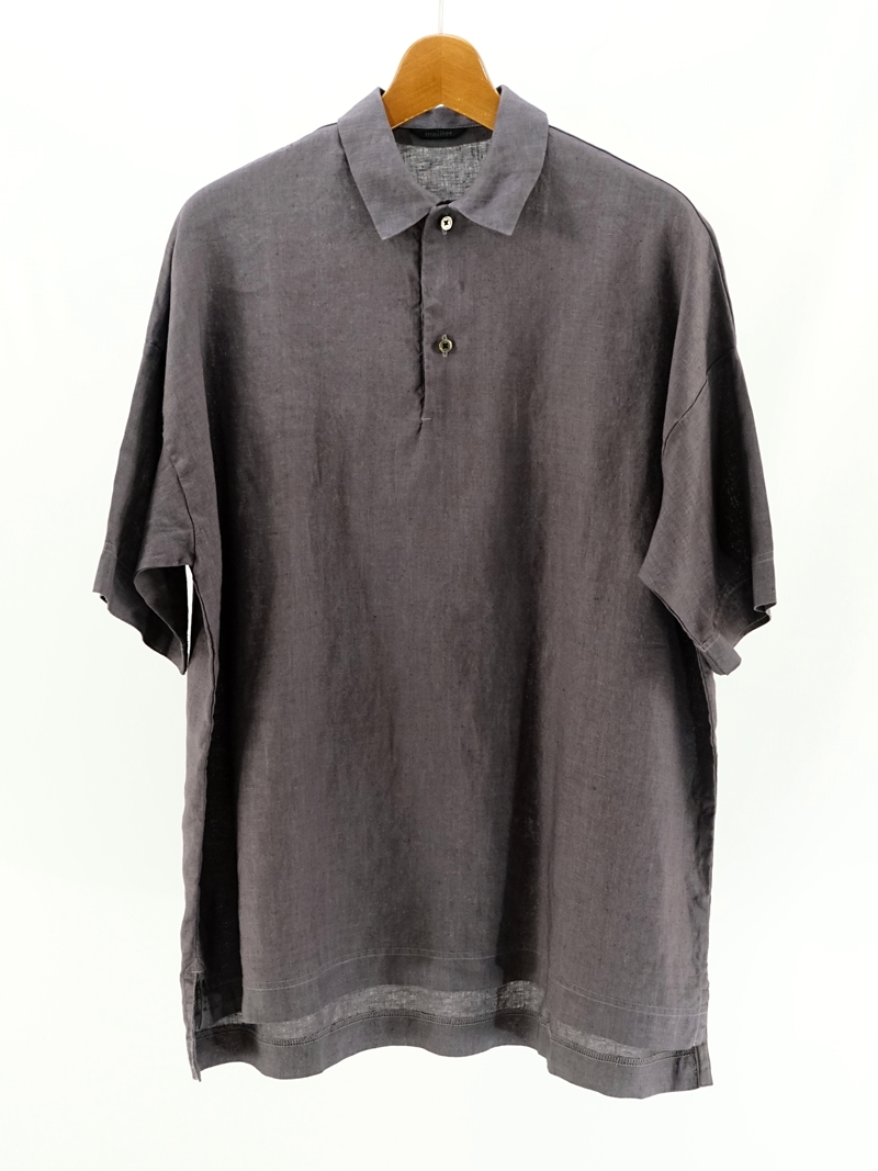 mature linen big polo shirt-Tee / MAC-23157