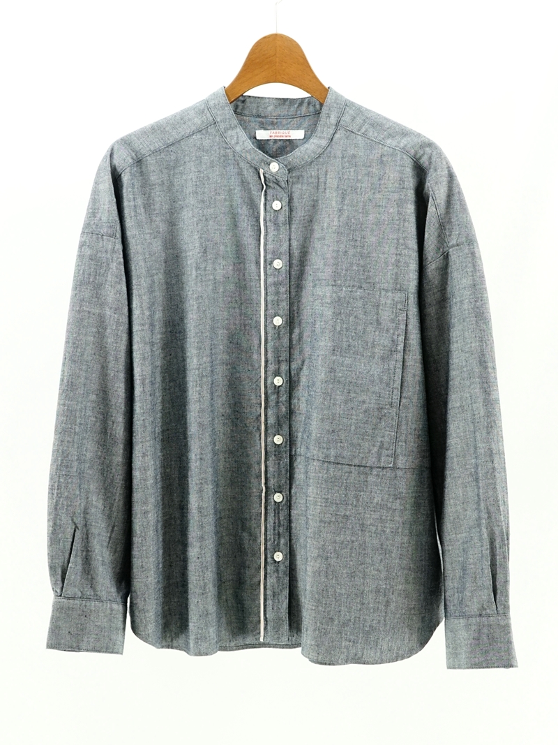 stand denim shirt / 242-080