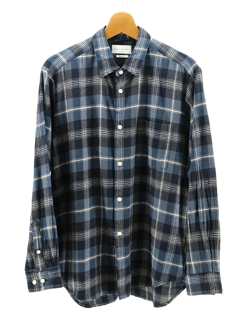 BRUSHED CHECK LOOSE FIT R/C SHT / MA-S-742