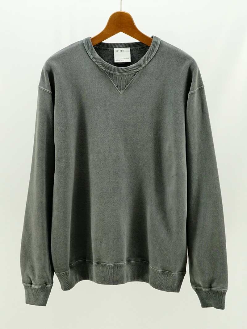 GRAY PIGMENT CREW NECK PULLOVER / BTR2441