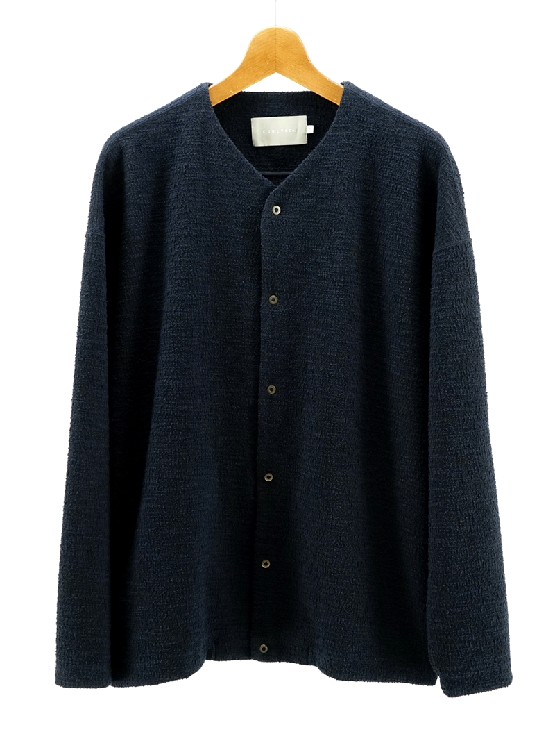 SLAB TWEED SNAP BUTTON CARDIGAN / 251-230125