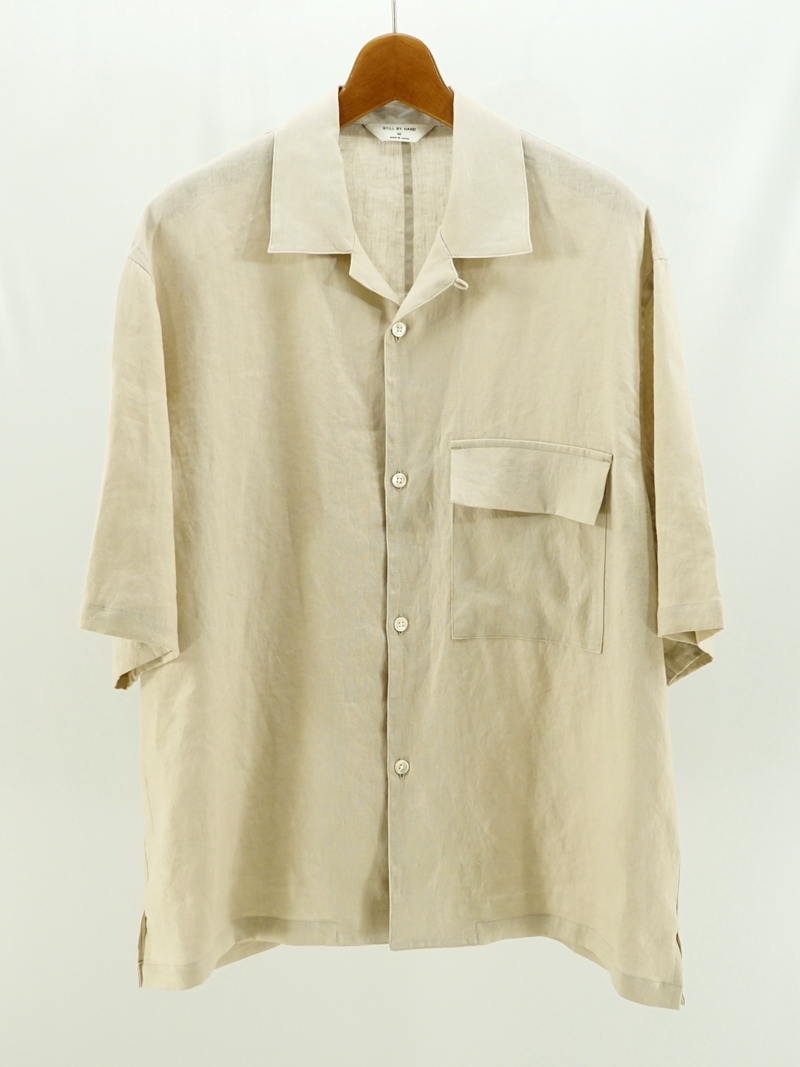 Linen open collar shirt / SH03252