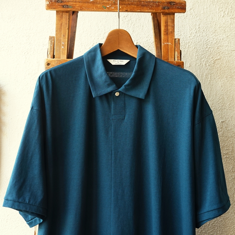 STILL BY HAND　四角いパターン・強撚タイプのカットソーポロ