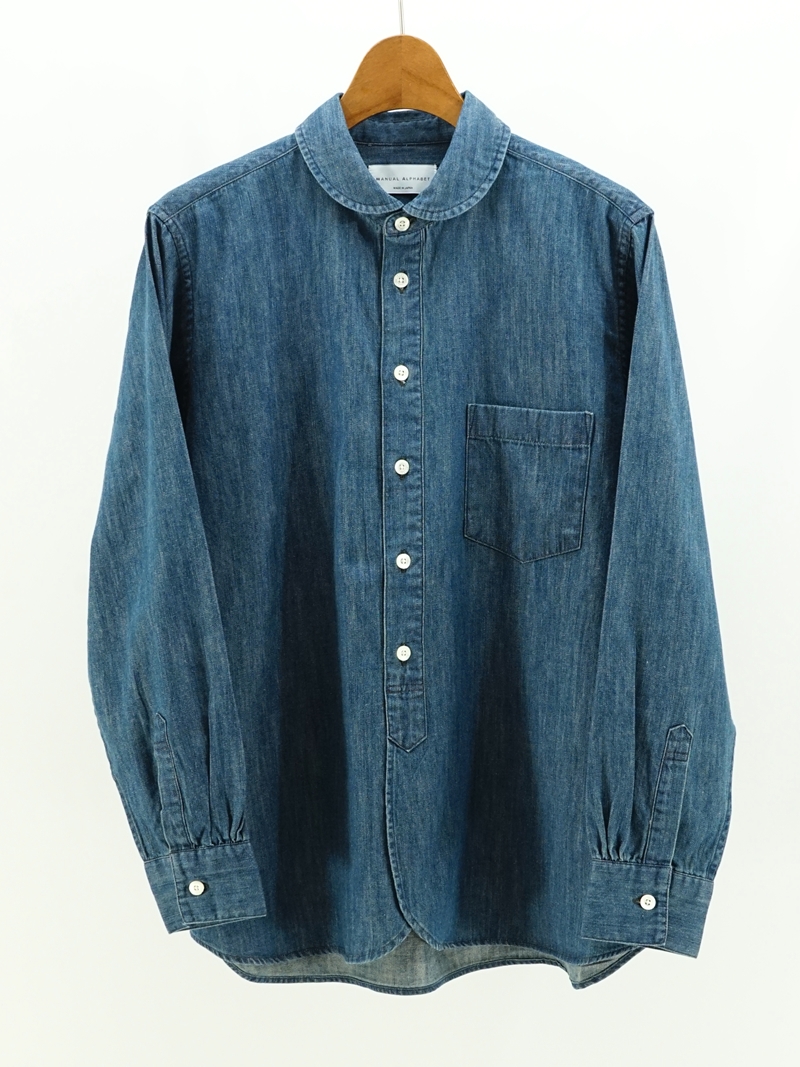 6oz DENIM BROAD ROUND COLLAR SHIRT / TNE-SH-168