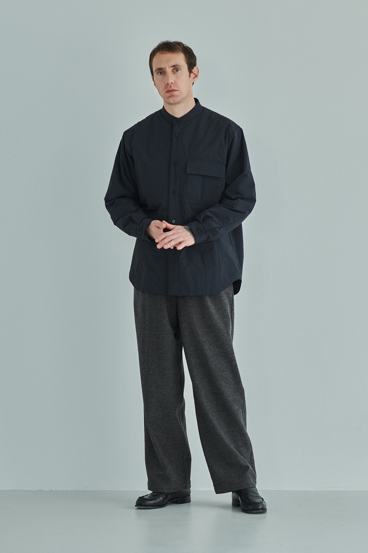 STILL BY HAND　薄手シンサレートを入れた中綿シャツブルゾン