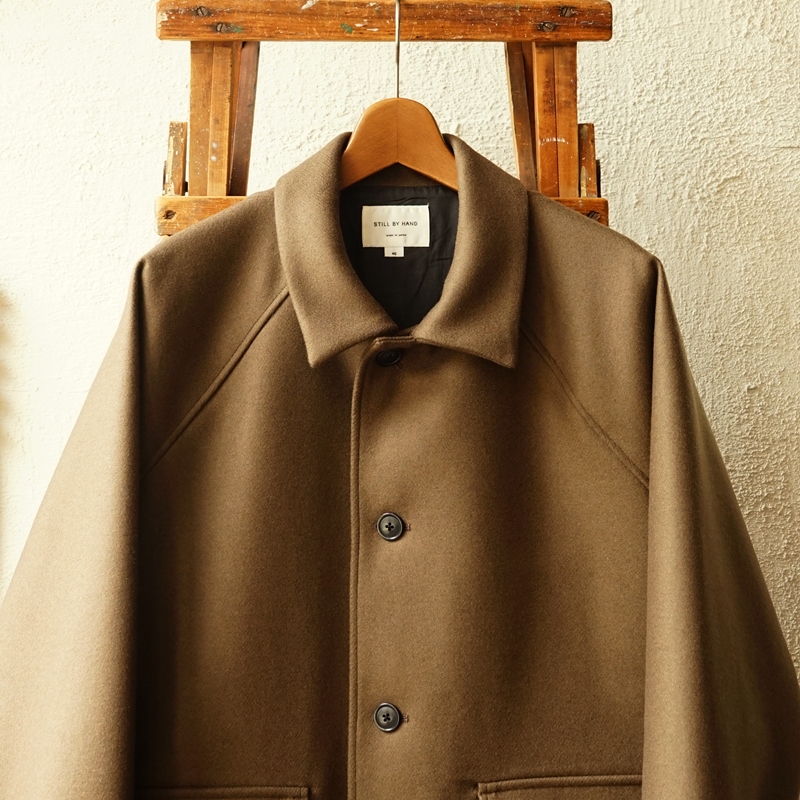 STILL BY HAND 二重織メルトン素材のウールラグランコート