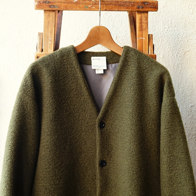 BETTER 軽量で暖かいスライバーニットのカーディガンジャケット