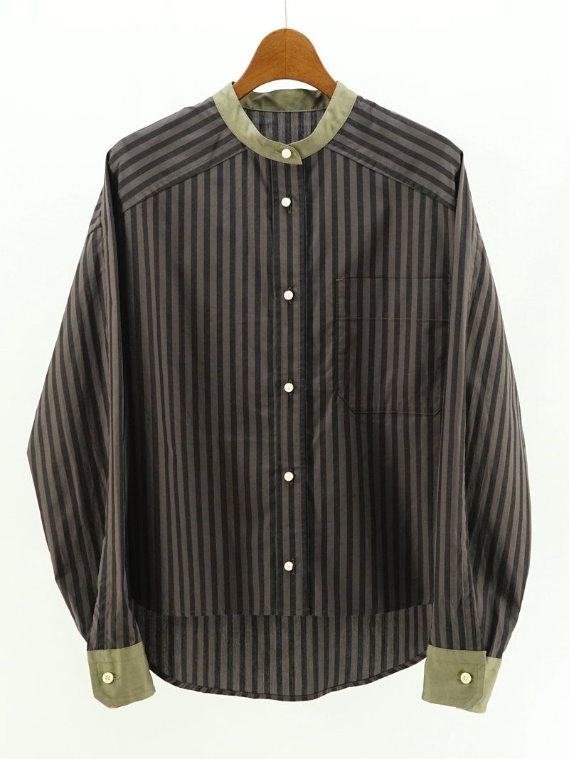 先染めストライプパール釦シャツ / BB55-112