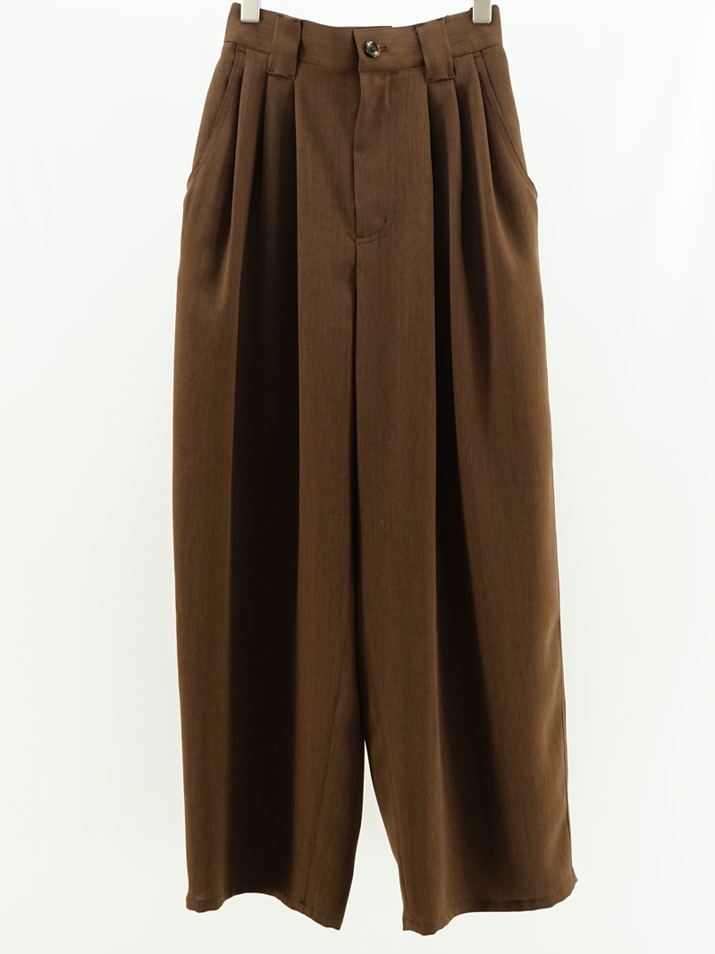 TWILL THREE TUCK WIDE PANTS / MNN-PT-159