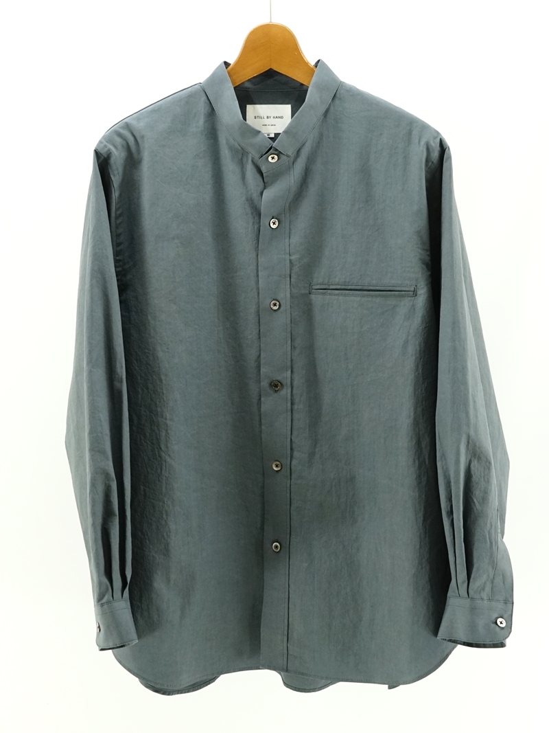 Linen mixed narrow collar shirt / SH06261