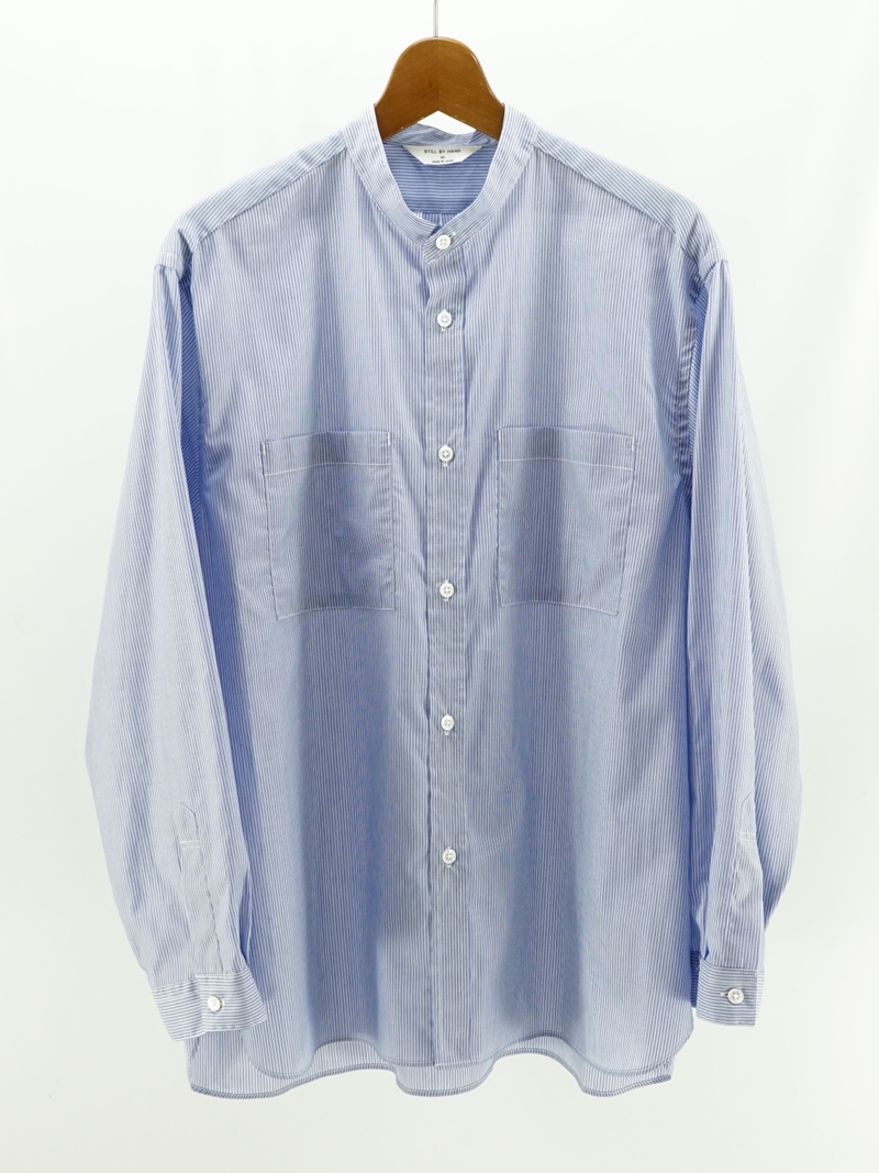 Band collar striped shirt / SH10262
