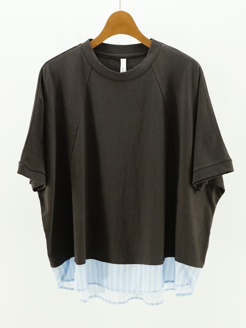 80s LAWN COTTON STRIPE CLOTH COMBI TOPS “HOPPS” / LKL26SCS2034