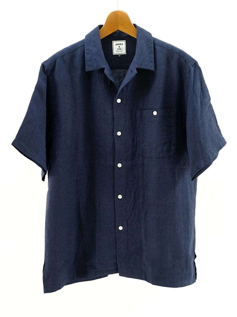 LINEN Open Collar Shirt / JS13084