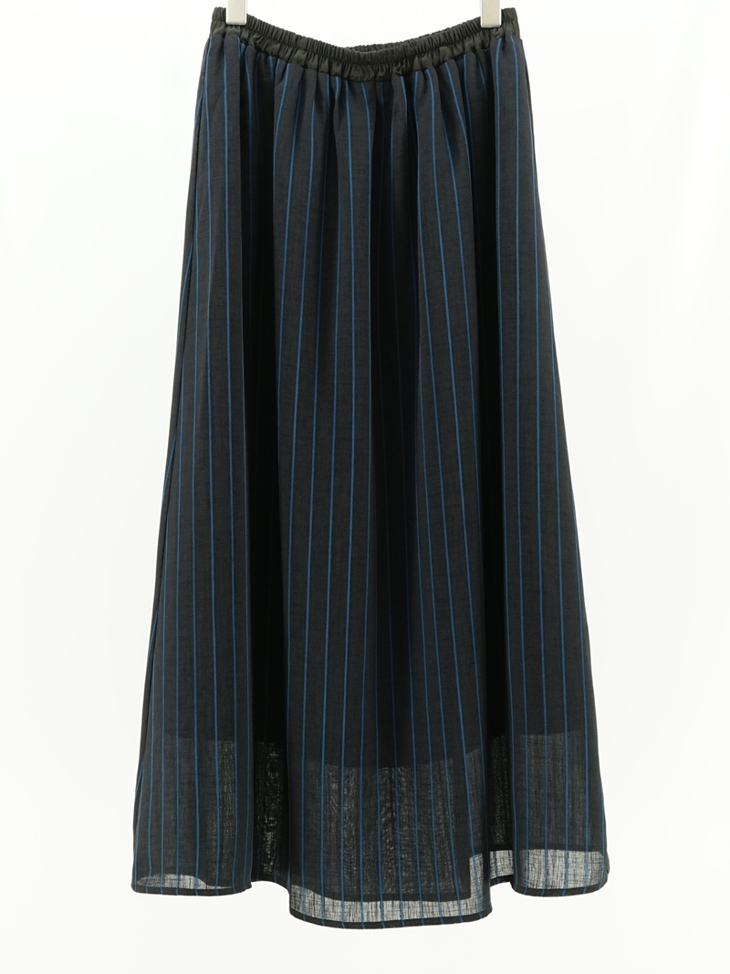 SHEER STRIPED A LINE EASY SKIRT “GRAM” / LKL26SSK2054
