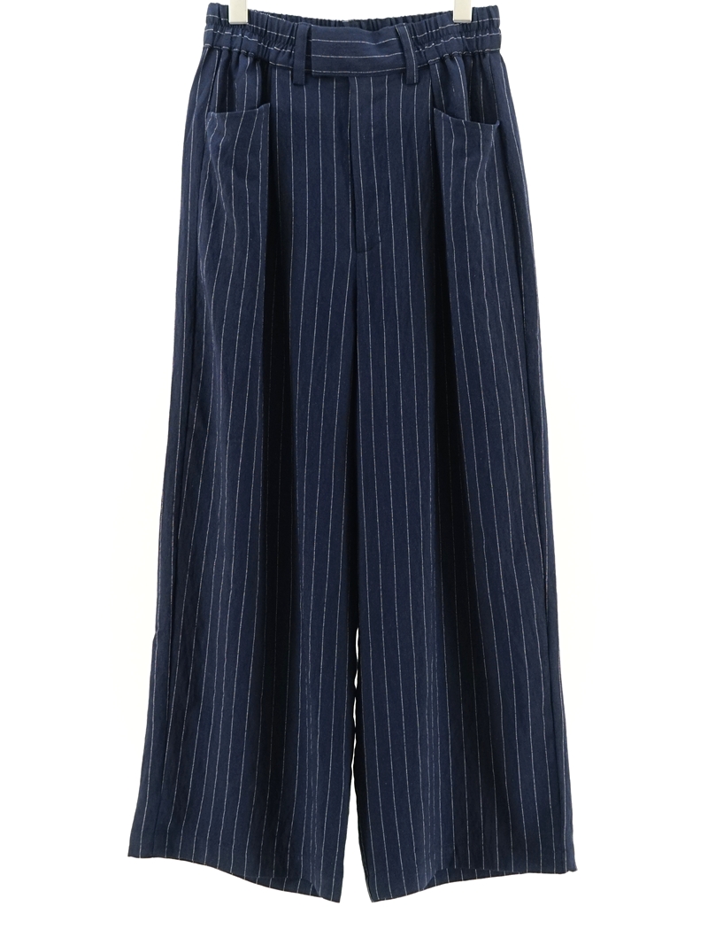 LINEN BLEND PINSTRIPE PANTS “NORA” / LKL26SPT2148