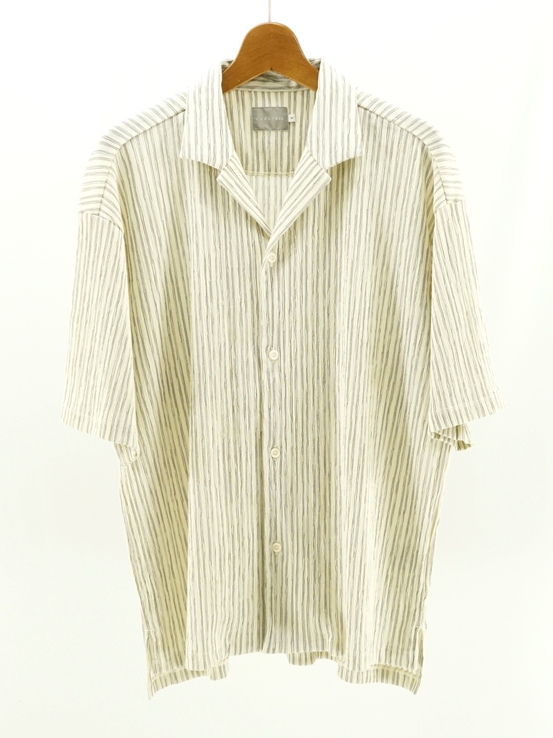 STRIPE CRAPE SHIRT / 262-210621