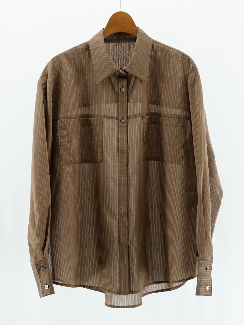 Sheer Stripe R/C blouse / L7101