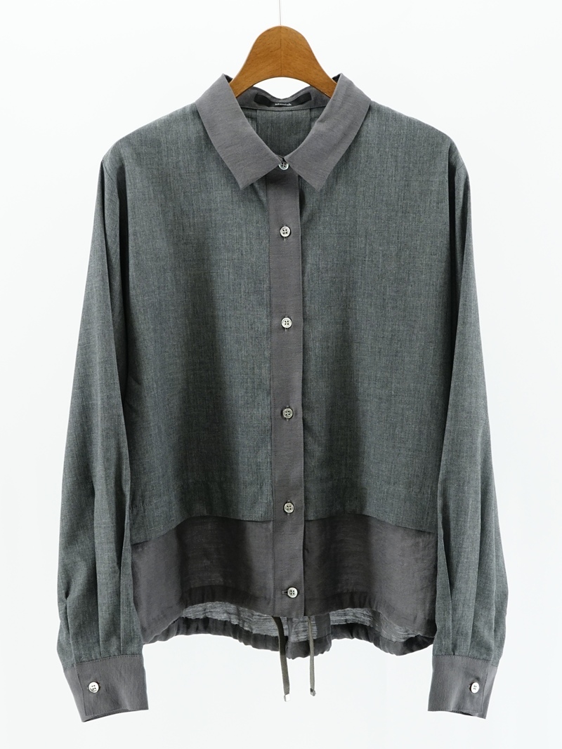T/R broad × sheer linen layered shirt / MN262T15